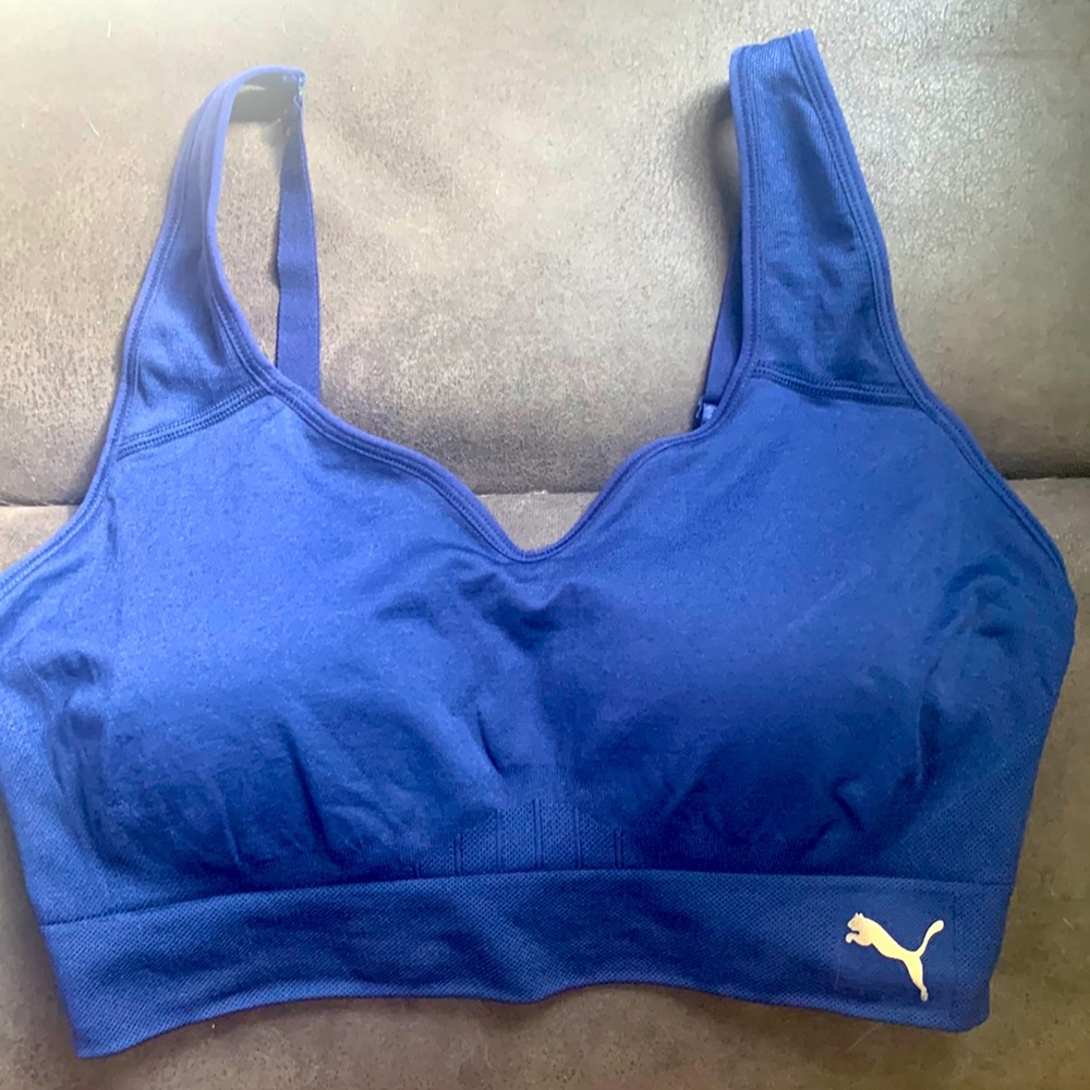 Cute Puma Blue Padded Sports Bra